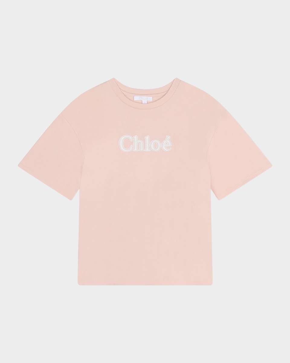Girl's Embroidered Logo-Print T-Shirt, Size 4-